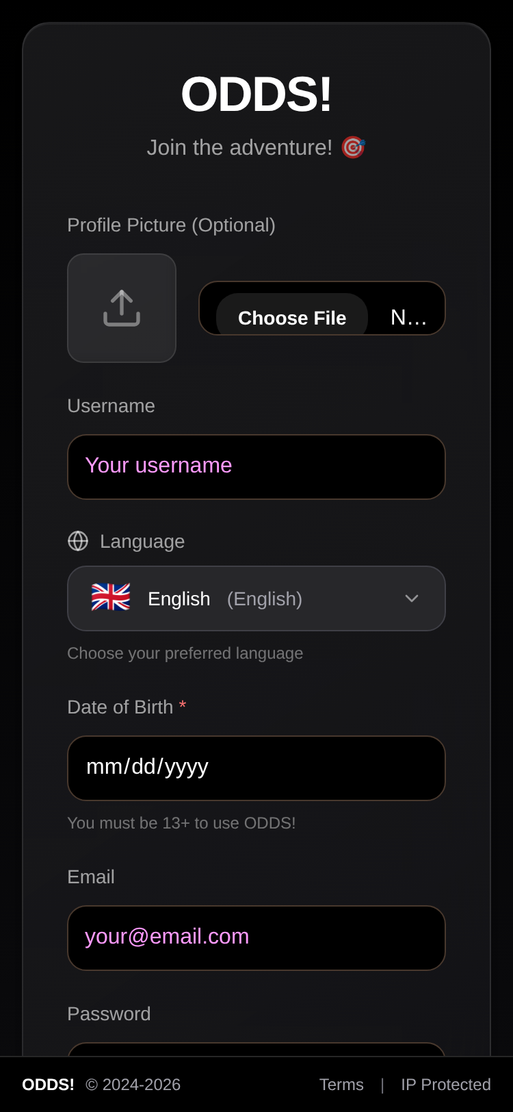 Quick Sign Up